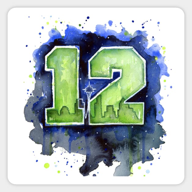 Go HAWKS! 12th Man Seattle Fan Art Sticker by Olechka